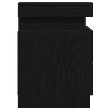 vidaXL Κομοδίνο Μαύρη Οξυά 35x39x55cm Επεξεργασμένο ξύλο 1 τεμ.