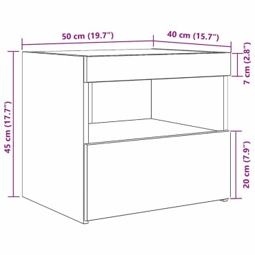 vidaXL Κομοδίνο Παλιό ξύλο 50x40x45cm Επεξεργασμένο Ξύλο 1 τεμ.