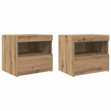 vidaXL Κομοδίνο 2 τεμ. Artisan Oak 50x40x45cm Επεξεργασμένο Ξύλο