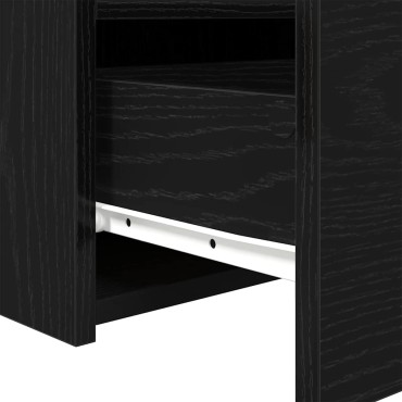 vidaXL Κομοδίνο 2 τεμ. Μαύρη Οξυά 50x40x45cm Επεξεργασμένο Ξύλο