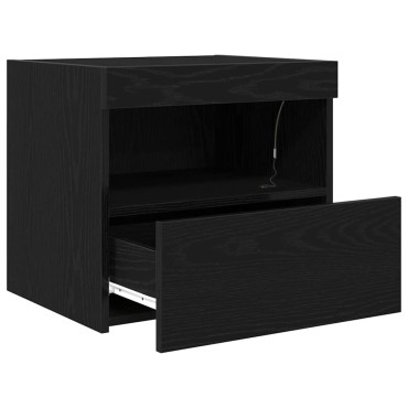 vidaXL Κομοδίνο 2 τεμ. Μαύρη Οξυά 50x40x45cm Επεξεργασμένο Ξύλο