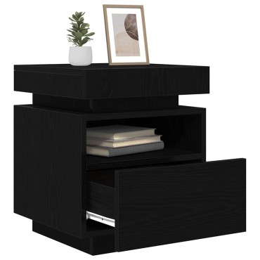 vidaXL Κομοδίνο Μαύρη Οξυά 40x39x48,5cm Επεξεργασμένο ξύλο 1 τεμ.