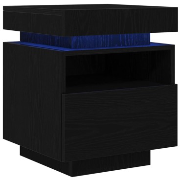 vidaXL Κομοδίνο Μαύρη Οξυά 40x39x48,5cm Επεξεργασμένο ξύλο 1 τεμ.