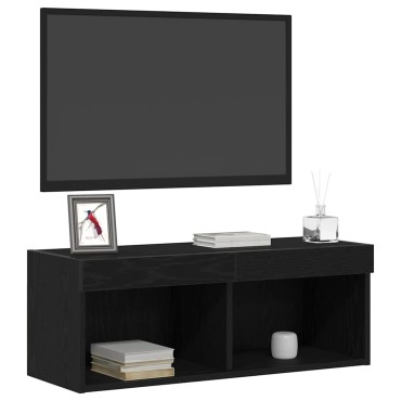 vidaXL Σετ επίπλου τηλεόρασης 80x30x30cm Μαύρη Οξυά