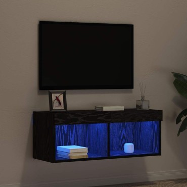 vidaXL Σετ επίπλου τηλεόρασης 80x30x30cm Μαύρη Οξυά