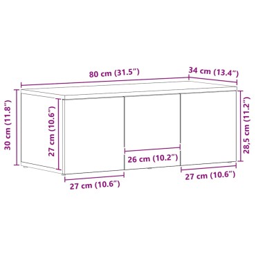 vidaXL Ντουλάπι TV 80x34x30cm Μαύρη Οξυά Επεξεργασμένο Ξύλο