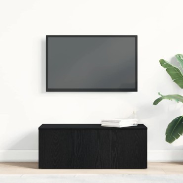 vidaXL Ντουλάπι TV 80x34x30cm Μαύρη Οξυά Επεξεργασμένο Ξύλο