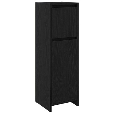 vidaXL Ντουλάπι Μπάνιου Μαύρη Οξυά 30x30x95cm Επεξεργασμένο Ξύλο 1 τεμ.