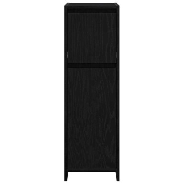 vidaXL Ντουλάπι Μπάνιου Μαύρη Οξυά 30x30x95cm Επεξεργασμένο Ξύλο 1 τεμ.