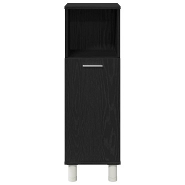 vidaXL Ντουλάπι Μπάνιου Μαύρη Οξυά 30x30x95cm Επεξεργασμένο Ξύλο 1 τεμ.