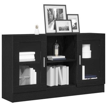 vidaXL Πλαϊνό γραφείο Μαύρη Οξυά 120x30,5x70cm Επεξεργασμένο Ξύλο 1 τεμ.