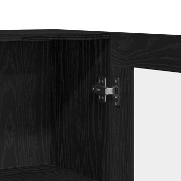vidaXL Πλαϊνό γραφείο Μαύρη Οξυά 120x30,5x70cm Επεξεργασμένο Ξύλο 1 τεμ.