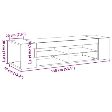 vidaXL Ντουλάπι TV 135x39x30cm Μαύρη Οξυά Επεξεργασμένο Ξύλο