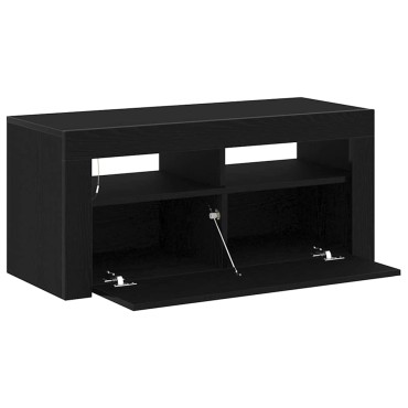 vidaXL Ντουλάπι TV 90x39x30cm Μαύρη Οξυά Επεξεργασμένο Ξύλο
