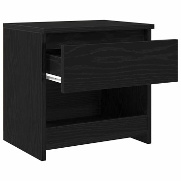 vidaXL Κομοδίνο Μαύρη Οξυά 40x30x39cm Επεξεργασμένο Ξύλο 1 τεμ.