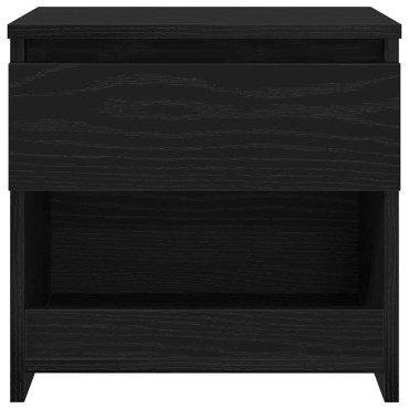 vidaXL Κομοδίνο Μαύρη Οξυά 40x30x39cm Επεξεργασμένο Ξύλο 1 τεμ.