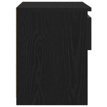 vidaXL Κομοδίνο Μαύρη Οξυά 40x30x39cm Επεξεργασμένο Ξύλο 1 τεμ.