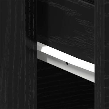 vidaXL Κομοδίνο Μαύρη Οξυά 40x30x39cm Επεξεργασμένο Ξύλο 1 τεμ.