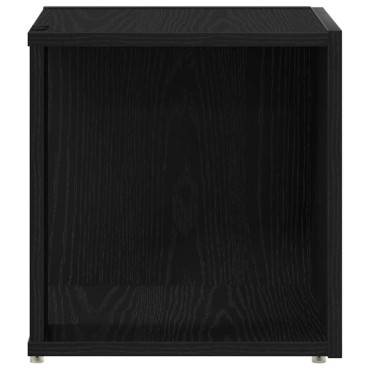 vidaXL Γωνιακά ράφια 33x33x34,5cm Επεξεργασμένο Ξύλο Μαύρη Δρυς