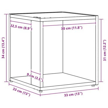 vidaXL Γωνιακά ράφια 33x33x34,5cm Επεξεργασμένο Ξύλο Μαύρη Δρυς