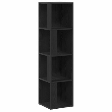 vidaXL Γωνιακά ράφια 33x33x132cm Επεξεργασμένο Ξύλο Μαύρη Οξυά
