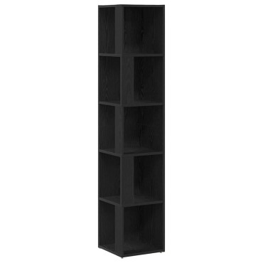vidaXL Γωνιακά ράφια 33x33x164,5cm Επεξεργασμένο Ξύλο Μαύρη Οξυά