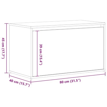 vidaXL Παγκάκι Χαλωρίου Μαύρη Οξυά 80x40x45cm Επεξεργασμένο Ξύλο 1 τεμ.