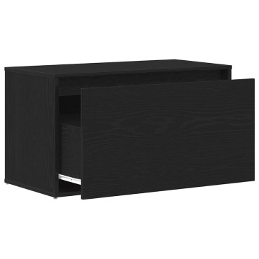 vidaXL Παγκάκι Χαλωρίου Μαύρη Οξυά 80x40x45cm Επεξεργασμένο Ξύλο 1 τεμ.
