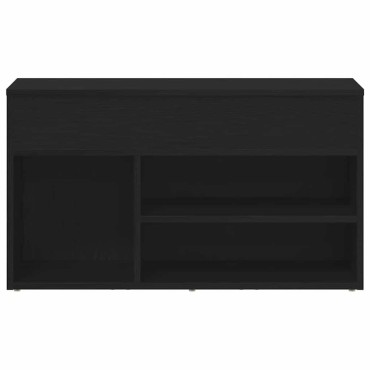 vidaXL Πάγκος για παπούτσια με ράφι Μαύρη Οξυά 80x30x45cm