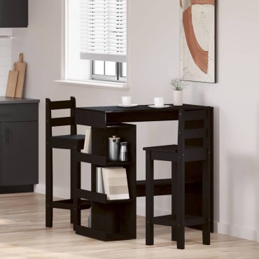 vidaXL Τραπέζι μπαρ 100x48x101,5cm Επεξεργασμένο Ξύλο Μαύρη Οξυά 1 τεμ.