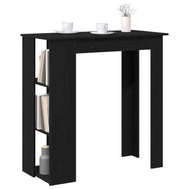 vidaXL Τραπέζι μπαρ 102x50x103,5cm Επεξεργασμένο Ξύλο Μαύρη Οξυά 1 τεμ.