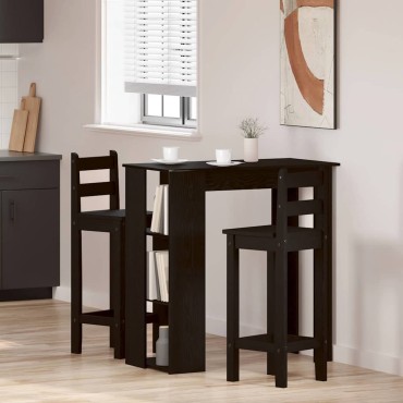 vidaXL Τραπέζι μπαρ 102x50x103,5cm Επεξεργασμένο Ξύλο Μαύρη Οξυά 1 τεμ.