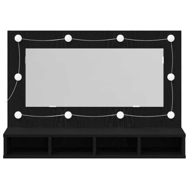 vidaXL Ντουλάπα Καθρέφτη Μαύρη Οξυά 90x31,5x62cm 1 τεμ.