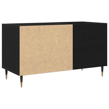 vidaXL Ντουλάπι δίσκων βινυλίου Μαύρη Οξυά 85x38x48 εκ 1 τεμ.