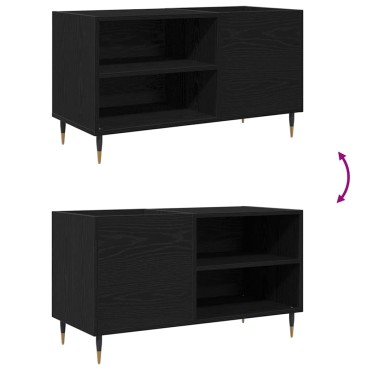 vidaXL Ντουλάπι δίσκων βινυλίου Μαύρη Οξυά 85x38x48 εκ 1 τεμ.