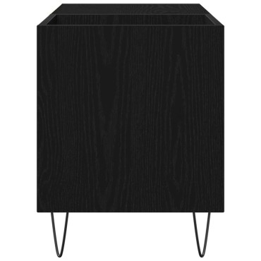 vidaXL Ντουλάπι δίσκων βινυλίου με ράφι Μαύρη Οξυά 85x38x48 εκ 1 τεμ.