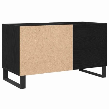 vidaXL Ντουλάπι δίσκων βινυλίου Μαύρη Οξυά 85x38x48 εκ 1 τεμ.