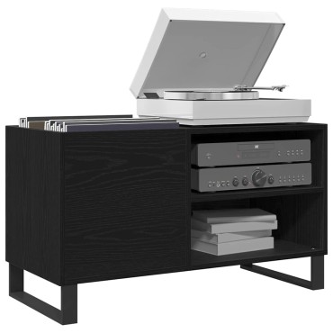 vidaXL Ντουλάπι δίσκων βινυλίου Μαύρη Οξυά 85x38x48 εκ 1 τεμ.