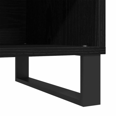 vidaXL Ντουλάπι δίσκων βινυλίου Μαύρη Οξυά 85x38x48 εκ 1 τεμ.