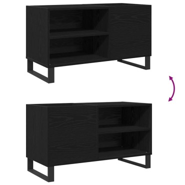 vidaXL Ντουλάπι δίσκων βινυλίου Μαύρη Οξυά 85x38x48 εκ 1 τεμ.