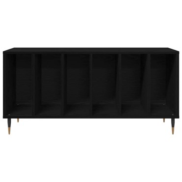 vidaXL Ντουλάπι δίσκων βινυλίου με ράφι Μαύρη Οξυά 100x38x48cm 1 τεμ.