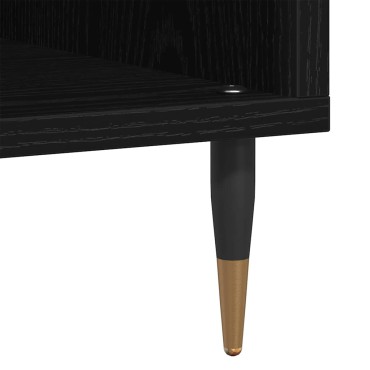 vidaXL Ντουλάπι δίσκων βινυλίου με ράφι Μαύρη Οξυά 100x38x48cm 1 τεμ.