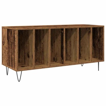 vidaXL Ντουλάπι δίσκων βινυλίου Παλαιό ξύλο 100x38x48cm 1 τεμ.
