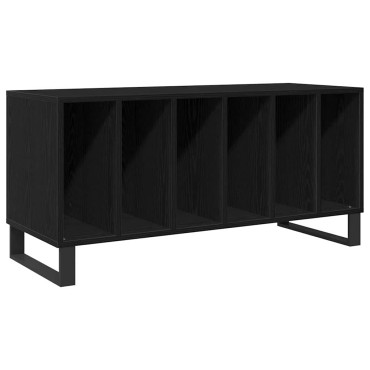 vidaXL Ντουλάπι δίσκων βινυλίου Μαύρη Οξυά 100x38x48cm 1 τεμ.