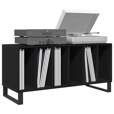 vidaXL Ντουλάπι δίσκων βινυλίου Μαύρη Οξυά 100x38x48cm 1 τεμ.