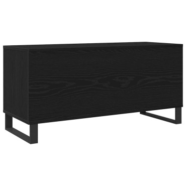 vidaXL Ντουλάπι δίσκων βινυλίου Μαύρη Οξυά 100x38x48cm 1 τεμ.