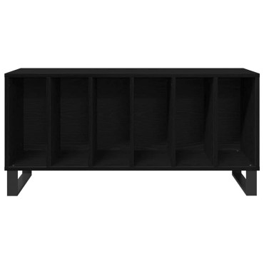 vidaXL Ντουλάπι δίσκων βινυλίου Μαύρη Οξυά 100x38x48cm 1 τεμ.