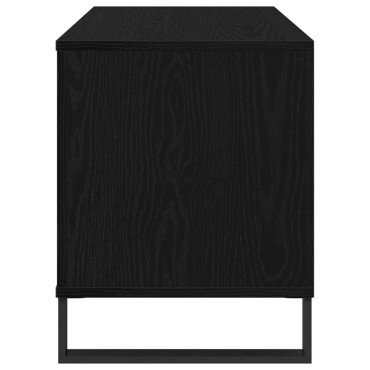 vidaXL Ντουλάπι δίσκων βινυλίου Μαύρη Οξυά 100x38x48cm 1 τεμ.