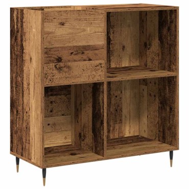 vidaXL Ντουλάπι δίσκων βινυλίου Παλαιό ξύλο 85x38x89cm 1 τεμ.