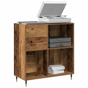 vidaXL Ντουλάπι δίσκων βινυλίου Παλαιό ξύλο 85x38x89cm 1 τεμ.
